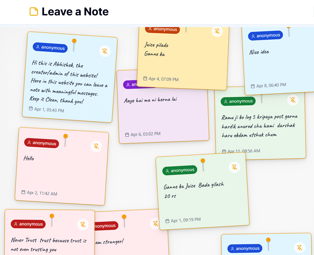 Leave a notes project